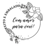 Carimbo Feito Com Amor E Embalado,4x4 Centímetros