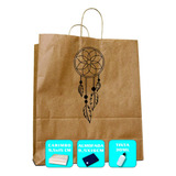 Carimbo Kraft Sacos,sacolas 9,5 X 15 Cm + Almofada + Tinta