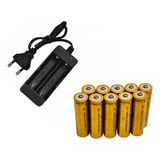 Carregador + 10 Bateria 18650 4,2v