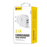 Carregador 2 Saídas Usb Universal Bivolt Tomada Rápida 3.1a