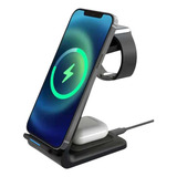 Carregador 3 Em 1 Sem Fio 20w Compatível Com iPhone 8 Ao 15