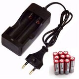 Carregador + 4 Bateria 18650 3.7v Recarregável Lanterna Led