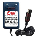 Carregador 6v 900ma P/ Brinquedos Bandeirantes Moto Elétrica