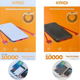Carregador Bateria Portátil Power Bank Kaidi 10000 Universal