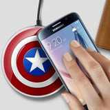 Carregador Capitão America Samsung S8 S9 S10 iPhone X 8