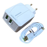 Carregador Celular Ultra Rápido Micro Usb Com Led - 2 Usb V8