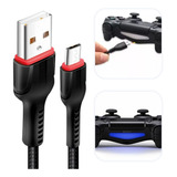 Carregador Controle Compatível Ps4 Cabo Grande Reforçado 3m