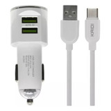 Carregador De Carro Veicular Turbo 2 Usb C Original Kaidi