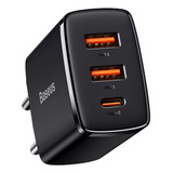 Carregador De Parede Baseus Pd 30w Turbo 2 Usb + 1 Type C
