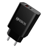 Carregador De Parede Duplo Usb + Tipo C Hrebos Pd 20w Turbo 