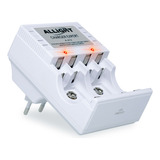 Carregador De Pilha Aa Aaa Bateria 9v Recarregável Bivolt