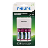 Carregador De Pilhas Philips Com 4