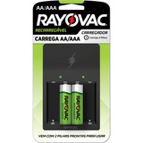 Carregador De Pilhas Recarregáveis Rayovac Ps132 Bivolt + 2 Pilhas