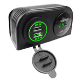 Carregador De Soquete Usb Duplo Com Display De Tensão Led Ve