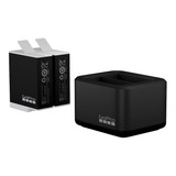 Carregador Duplo Gopro 9 10 11 + 02 Bateria Enduro Addbd-211