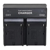 Carregador Duplo P/ Bateria De Led Np-f550 F570 Np-f970 Nfe