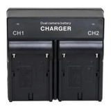 Carregador Duplo P/ Bateria De Led Np-f550 F570 Np-f970 Nfe