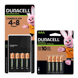 Carregador Duracell + 4 Pilhas Rec Aa + 4 Pilhas Aaa Rec