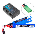 Carregador L3ac + Bateria Lipo Airsoft 1100mah 3s 11.1v 20c
