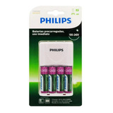 Carregador Philips C/ 4 Pilhas Recarregaveis