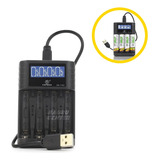 Carregador Pilha Recarregavel Aa/aaa Com Display De Led