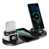 Carregador Por Indução 6x1 Para Android iPhone Watch AirPods