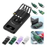 Carregador Portátil Por Indução Magnética 20000mah + 4 Cabos