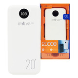 Carregador Portátil Power Bank 20000mah 2 Saídas Universal Cor Branco
