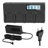 Carregador Quadruplo De Baterias Np-f970 Para Câmeras Sony