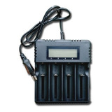 Carregador Quadruplo Lcd Bateria 18650, 16340,