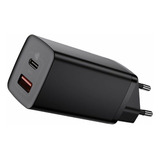 Carregador Rápido Baseus Gan2 Lite 65w Usb-c Pd Qc 3.0 Cor Preto/branco