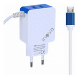 Carregador Rápido Fonte 3.1a 2 Usb Turbo + Cabo Micro-usb V8 Cor Branco