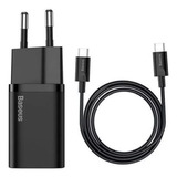 Carregador Rápido Usb-c Baseus Qc Pd 3.0 25w + Cabo Usb-c 1m