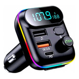 Carregador Transmissor Veicular Com Mp3 Player Bluetooth Rgb