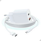 Carregador Turbo 40w Tipo C Para Motorola Samsung E Xiaomi