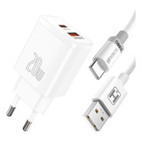 Carregador Turbo Duplo Entradas Usb Tipo C + Cabo Usb Tipo C