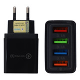 Carregador Turbo Qc 3.0 33w 4 Portas Usb Fonte Tomada Rápida