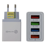 Carregador Turbo Qc 3.0 45w 4 Portas Usb Fonte Tomada Rápida