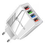Carregador Turbo Qc 3.0 45w 4 Portas Usb Fonte Tomada Rápida