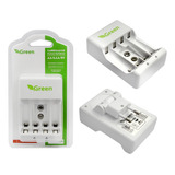 Carregador Ultra Rápido De Pilha/bateria Aa/aaa/9v - Bivolt - Green