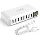Carregador Usb Inteligente Ue Plug 8 Portas 50w 8a Hub Usb D