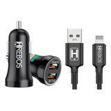 Carregador Veicular Hrebos Turbo 3.1 A Para iPhone Com Cabo