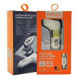 Carregador Veicular Turbo 38w 2 Usb E 1 Tipo C Cabo Microusb
