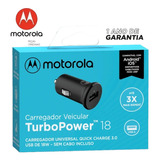 Carregador Veicular Turbo Original Motorola Moto G6 G7 Plus