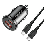 Carregador Veicular Turbo Usb-c + Usb