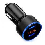 Carregador Veicular Voltimetro Digital Usb Duplo Isqueiro
