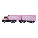 Carreta Bitrem Scania Caminhão Baú Cocacola Brinquedo 7 Eixo
