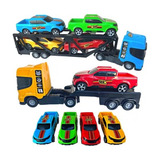 Carreta Cegonheira Caminhão Reboque C/ 9 Carrinhos Bs Toys