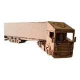 Carreta Com Cavalo Scania Feito Em Mdf De 3mm Para Montar