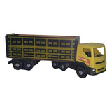 Carreta De Madeira Brinquedo Infantil 50cm Modelos Coloridos Cor Carroceria Amarela Personagem P.a